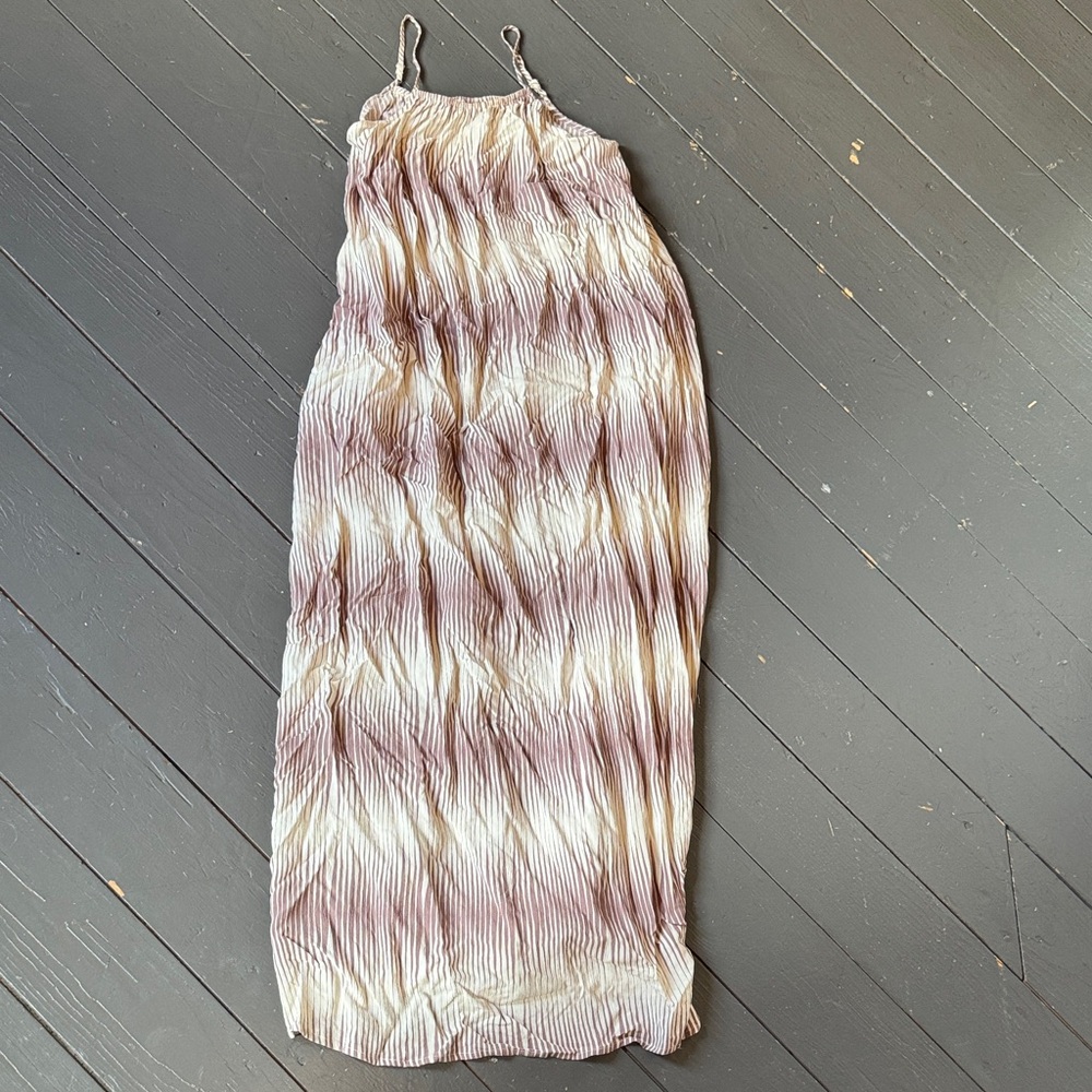 A New Day Cream and Purple Striped Dress